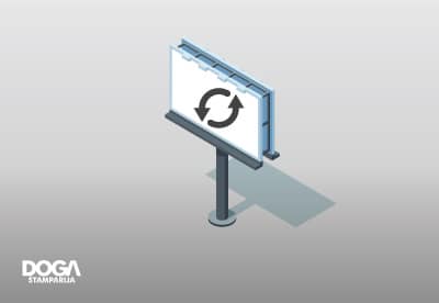 DOGA štamparija -Spoljašnje brendiranje - ooh program - ulično brendiranje - scroller - bilbord koji se rotira